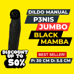 Jual Alat Bantu Wanita Black Mamba Dildo Jumbo 30 cm Silikon Lembut Realistis